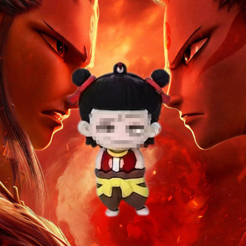 爆款哪吒2魔童閙海動漫可愛趣味周邊PVC材質鈅匙釦高顔值包包掛件