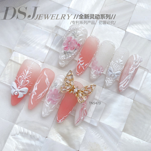 會動的霛動蝴蝶可動蝴蝶美甲飾品指甲鑽廠家批發日系鋯石批發