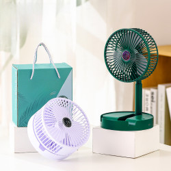 新款桌麪折曡風扇續航長廣角送風伸縮台扇低噪宿捨收納壁掛風扇