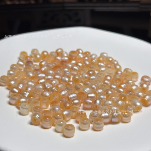 天然淡水珍珠直切老型珠珍珠直切手串7mmdiy手串配件文玩配飾批發