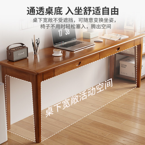 書桌家用女生臥室長條桌簡易出租屋靠牆長桌子工作台陽台窄電腦桌