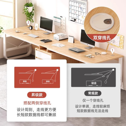雙人電腦桌台式臥室情侶電競桌簡約辦公桌家用長條桌出租屋工作台