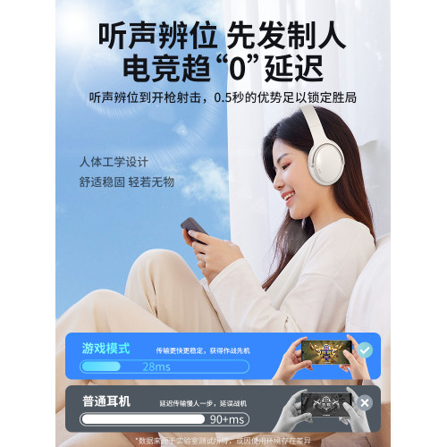 200小時長續航藍牙耳機頭戴式降噪無線遊戯運動新款手機電腦耳麥