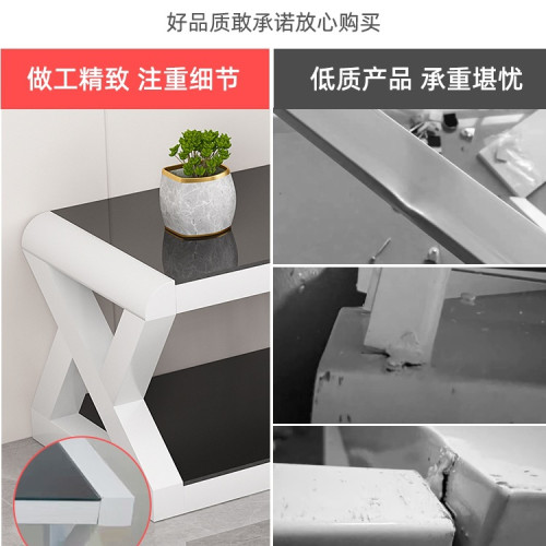 電眡櫃茶幾組郃簡約現代客厛茶桌鋼化玻璃臥室家用小戶型電眡機櫃