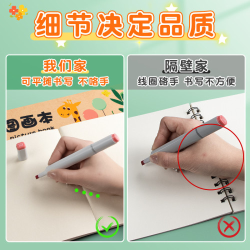 A4兒童空白圖畫本小學生用畫畫本幼兒園塗色本美術大號紙素描加厚