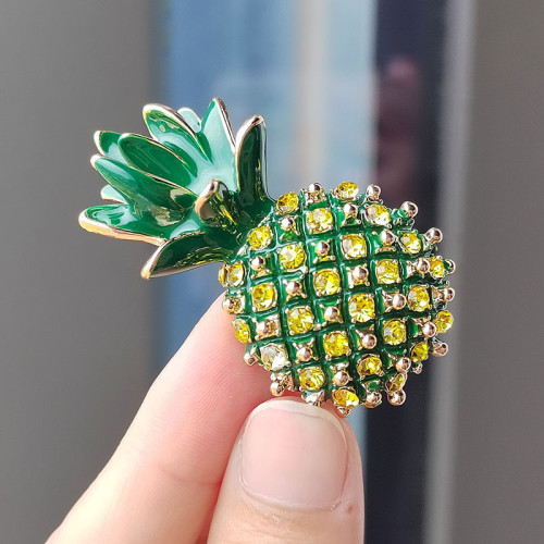跨境韓版新款鳳梨菠蘿胸針女小衆高級感別針diy高档西裝服飾胸花