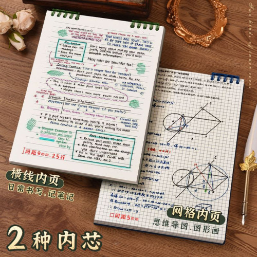 b5上繙活頁本筆記本本子ins風高顔值可拆卸不硌手線圈記事本學生