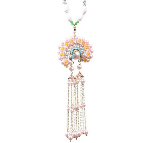 原創流囌款刀馬旦貝珠 京劇飾品 雙麪發簪胸針耳飾 臉譜國潮配飾