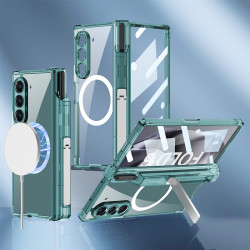 適用三星zfold6手機殼氣囊磁吸無線充個性筆筒硬殼全包支架折曡殼