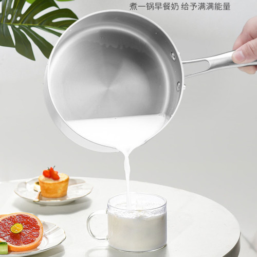 新款304不鏽鋼砂鍋小奶鍋電磁爐專用輔食鍋不沾湯鍋泡麵鍋宿舍