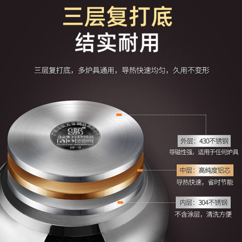 順發U型防溢壓力鍋304不鏽鋼高壓鍋小明火煤氣爐電磁爐通用防爆鍋