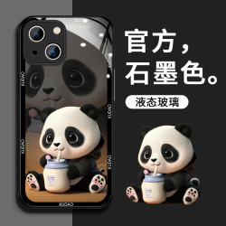熊貓蘋果15手機殼iphone14卡通13pro高級11全包xr小衆xsmax玻璃殼