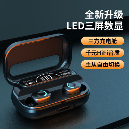 新款T3pro無線藍牙耳機HIFI音質數顯觸控大容量充電倉TWS