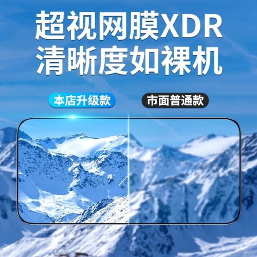 適用蘋果16promax秒貼盒鋼化膜15高清抗藍光iPhone14防窺12抗爆11