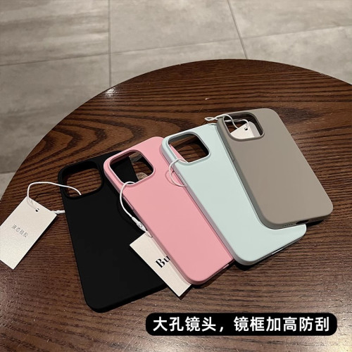 適用iPhone16promax超薄雲感液態矽膠手機殼蘋果15純色高級感護套