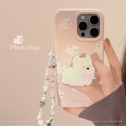 可愛西高地iphone16手機殼蘋果17promax白狗支架14適用13鏈條15軟