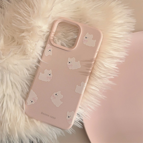 可愛西高地iphone16手機殼蘋果17promax白狗支架14適用13鏈條15軟