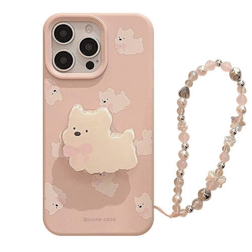 可愛西高地iphone16手機殼蘋果17promax白狗支架14適用13鏈條15軟