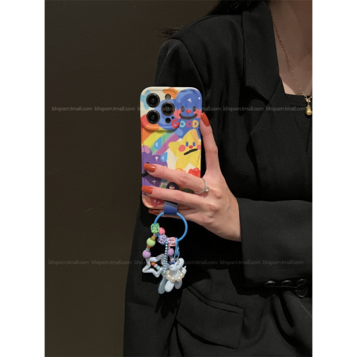 多彩夜空Good星星小狗掛飾適用蘋果15手機殼iPhone16promax斜背鏈