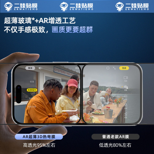 蘋果iphone16promax手機鋼化膜高鋁AR增透高透高清防窺手機保護膜