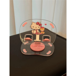 HelloKitty平板支架亞克力透明追劇桌面置物架可伸縮卡通可愛