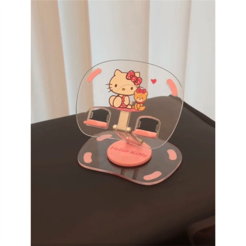 HelloKitty平板支架亞克力透明追劇桌面置物架可伸縮卡通可愛