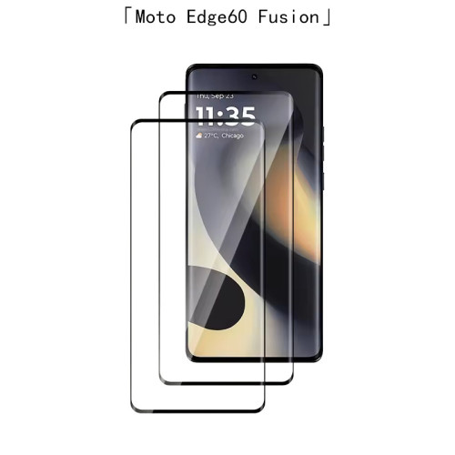 適用摩托羅拉moto Edge60Fusion鋼化膜60Pro邊膠全膠UV熱彎玻璃膜