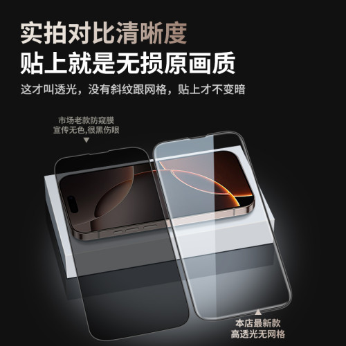 適用蘋果15pro鋼化膜iphone14pro防窺膜ip13promax防窺16/15手機