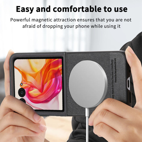 適用MOTO Razr60 Ultra手機殼磁吸簡約皮革moto Razr50保護套