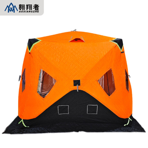 翺翔者冬季雙層加厚棉冰釣帳篷帶底帶窗冰釣屋冬釣帳篷
