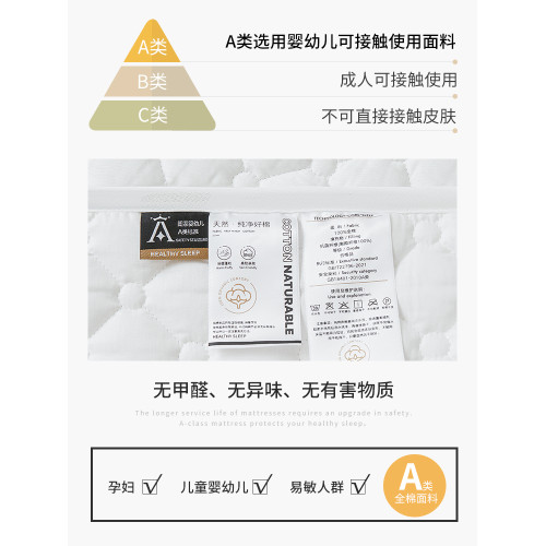 Roland Home Textile Class a Double-Sided Pure Cotton Antibacterial Mattress Protective Pad For Home Washable Thin Mattress Soft Cushion Non-Slip Mat Quilt