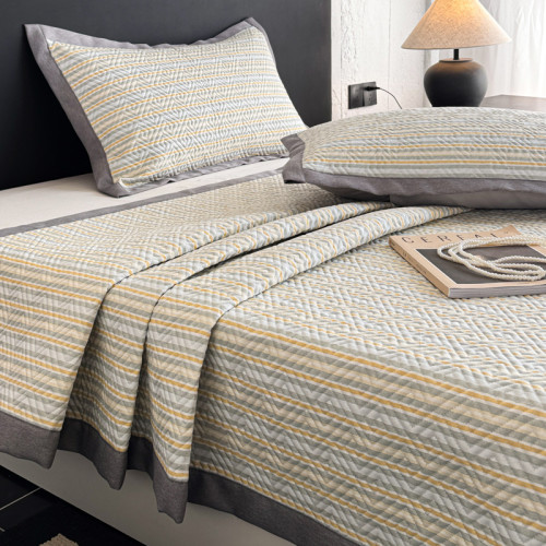 Class A Pure Cotton Old Coarse Cloth Three-Piece Set of Summer Sleeping Mat Mattress Protective Pad Quilted Bed Sheet Bedspread Machine Washable Air Conditioner Soft Seat
