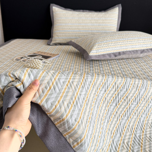 Class A Pure Cotton Old Coarse Cloth Three-Piece Set of Summer Sleeping Mat Mattress Protective Pad Quilted Bed Sheet Bedspread Machine Washable Air Conditioner Soft Seat