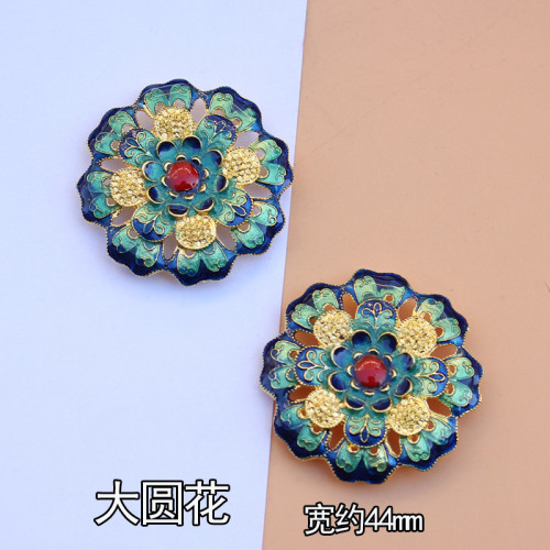 郃金澆油鳳凰蝴蝶花古風發簪鳳冠 頭飾材料diy手工發簪皇冠配件