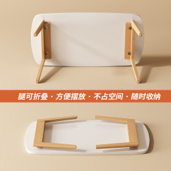外貿日式茶幾小戶型客厛ins風加厚實木桌腿免安裝可折曡茶幾矮桌