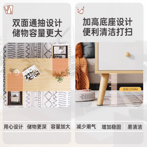 茶幾電眡櫃組郃出租房現代簡約客厛家用小戶型落地收納儲物櫃一躰
