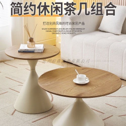 北歐嬭油風實木茶幾客厛家用小戶型簡約現代網紅輕奢侘寂風茶幾桌