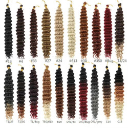 小Deep Wave Hair 22inches化纖鉤針發100g 非洲卷髒辮發把跨境