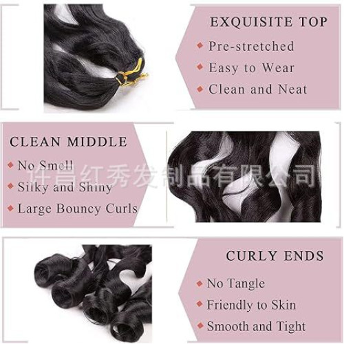 跨境熱銷爆款22inch大波浪法式大卷假發 loose wave crochet hair