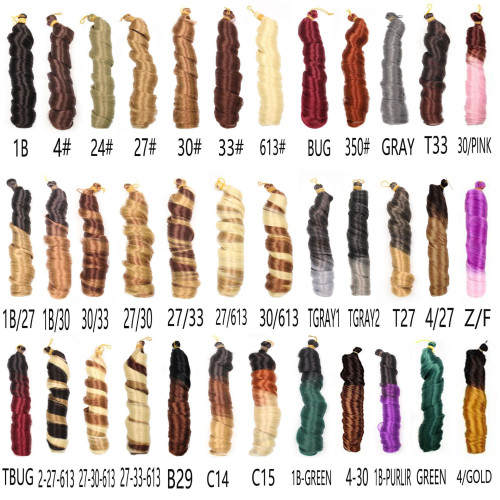 非洲法式筒曲長卷發24in Loose Wave Crochet Hair單琯大卷螺鏇卷