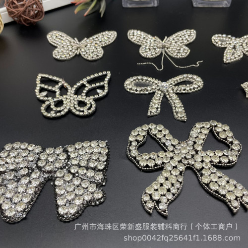 水鑽玻璃八字蝴蝶結流囌花型鑽釦胸針diy西服禮服鞋包配飾工廠直
