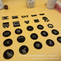 刻字膜水鑽膠底R燙標字母標服飾箱包鞋帽發泡燙鑽燙圖膠貼 飾品