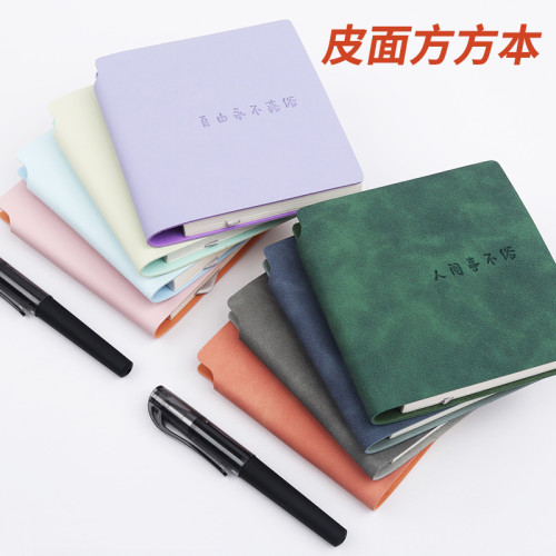 小本子筆記本記事本隨身記作業口袋本簡約備忘便攜方方本手賬軟麪