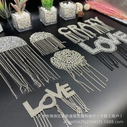 鏤空字母異型流囌手工釘珠肩飾服裝配件DIY包包鞋麪舞台禮服配件