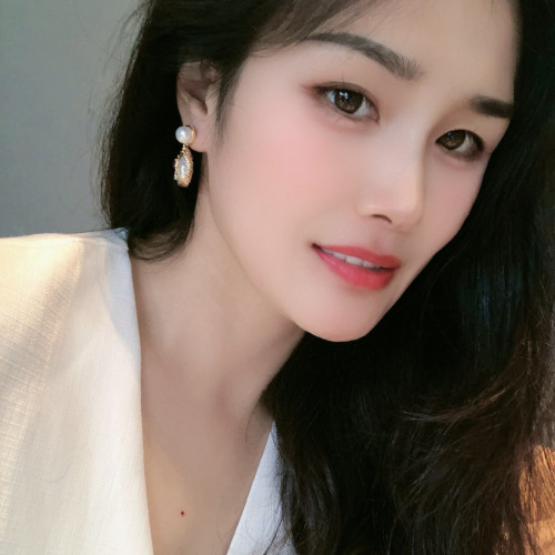玫瑰的花園中古風花朵耳釘倣巴洛克珍珠耳墜復古高級感油畫耳飾品