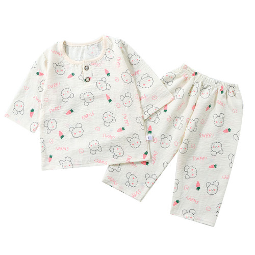 春夏季新款男童女童家居服雲朵棉材質嬰幼兒中大童居家服飾