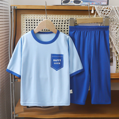 新款雅賽爾家居服七分袖套裝男寶女童爆款睡衣夏季薄中大童空調服