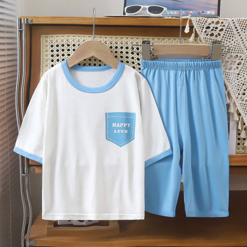 新款雅賽爾家居服七分袖套裝男寶女童爆款睡衣夏季薄中大童空調服