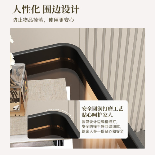 可移動茶幾沙發邊幾側邊櫃金屬玻璃小推車帶輪零食置物架床頭邊櫃