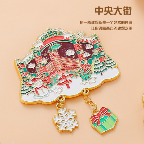 哈爾濱金屬冰箱貼旅遊文創紀唸品冰雪世界中央大街地標景區磁吸貼